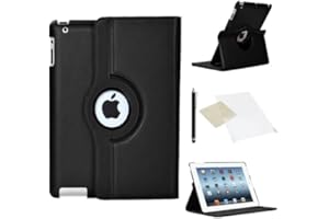 Stuff4 MR-IP234-L360-BK-STY-SP Schutzhülle mit 360° Rotation Maßnahme für iPad 2/3/4, Schwarz