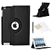 Produktbild Stuff4, Leder, 360 Grad drehbar, inkl. gratis Displayschutzfolie und Stylus Touch Pen für Apple iPad Mini/Mini mit Retina-Display, Schwarz