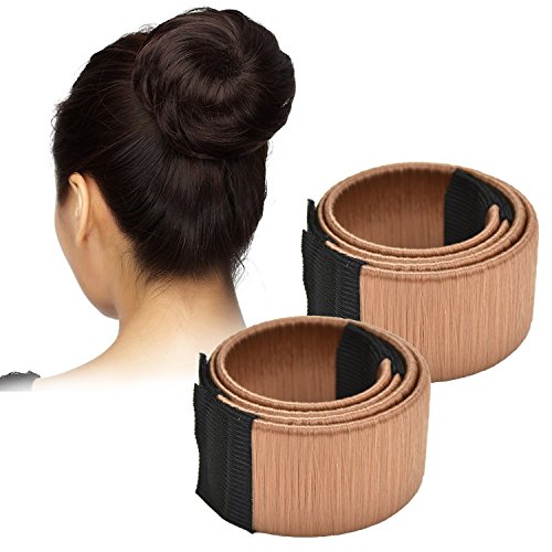 Browill 2 Pack Damen Fashion Hair Styling Donut Hair Bun Maker Perfekt fur lange und dicke Haare - 2