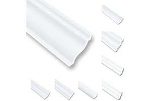 MDEKOR Moulures de plafond en polystyrène XPS - 20 m - Moulures en stuc - Baguette de finition blanc - 40 x 40 mm - Profilés décoratifs en polystyrène - Moulures de plafond
