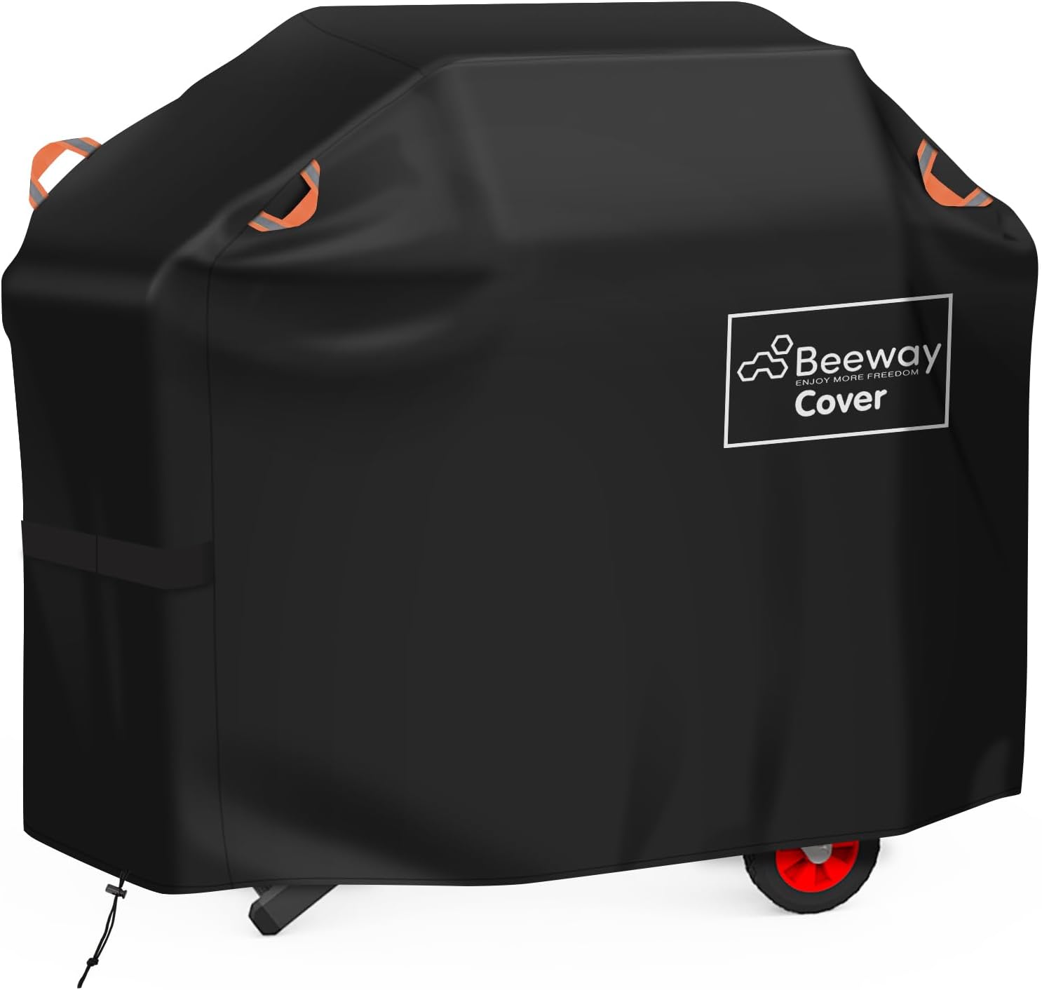 BEEWAY Barbecue Cover, BBQ Grill Cover fits Weber, Brinkmann, Char Broil - Heavy Duty Large BBQ Covers, UV & Waterproof, Rip-proof with Reflective Straps and Storage Bag (145 x 61 x 120cm)