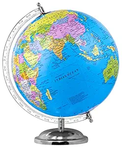 zest 4 toyz Globe Educational 10 Inches Height Metal Base Globe Home Decor World Globe Office Decor Gift Item Show Piece