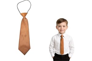 THE TIE COMPANY The Tie Co™ Kids Satin Elasticated Tie – Solid Plain Colour Pre-Tied Boys & Girls Neck Tie