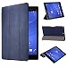 Produktbild tinxi® Kunstleder Tasche für Sony Xperia Z3 Tablet Compact 8 zoll (20,32) Tasche Folio Schutzhülle Etui Hülle Case Cover Etui mit Magnet Verschluß dunkelblau