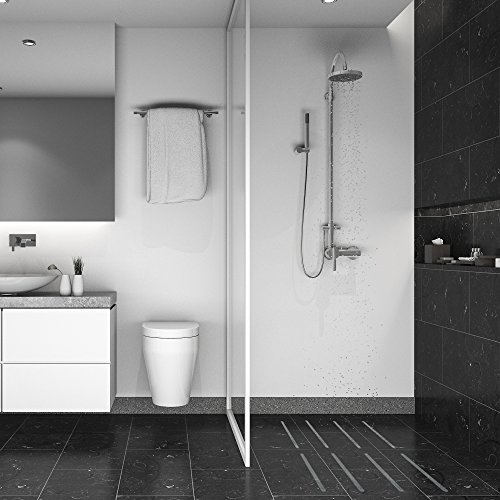 LUXARA Anti-Rutsch-Streifen für Dusche und Badewanne | Selbstklebend, rutschfest und fast unsichtbar | Hygienische Alternative zur Antirutschmatte | 8 Streifen à 38 cm mit Positionier-Schablone - 5