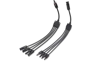 YEMETEY Solar Y Branch Connectors Extra Long Solar Panel Parallel Connectors 1 to 4 Solar Cable Wire Plug Tool Kit (M/FFFF and F/MMMM)