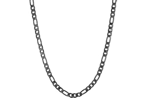 Bandmax Chaîne Collier Figaro pour Homme Femme, Maille Alternée 4mm/6mm/9mm en Acier Inoxydable/Plaqué Or, Longeur de 36cm/46cm/50cm/56cm/61cm/66cm/71cm/76cm