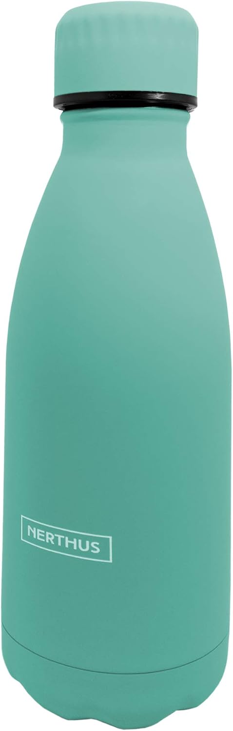 Nerthus FIH 614 Termo Doble Pared para frios y Calientes Diseño Turquesa de Acero Inoxidable 350 ml Libre de BPA, Tapon Hermético, 18/8