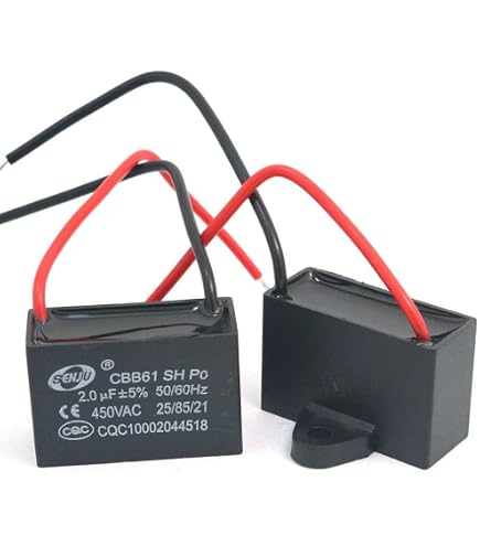 2 Pezzi Condensatore CBB61 1UF 500V 2 Fili Per Ventilatore Da Soffitto E Motori 50/60Hz