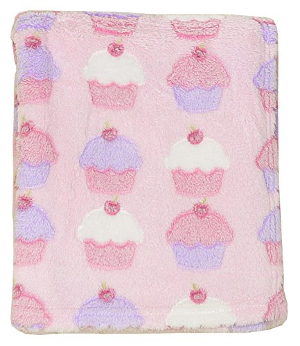 BabyPrem Baby Fleecy Blanket Wrap Shawl Printed Designs 100 x 75cm CUPCAKES