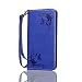 Produktbild Lonchee Samsung Galaxy A5 2017 SM-A520 5.2 Inch Wallet Tasche Brieftasche Schutzhülle , geprägten Design Hochwertige PU Leder Folio Tasche Case Hülle im Bookstyle mit Standfunktion Kredit Kartenfächer (blau)