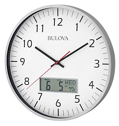 BulovaManager Wall Clock, White