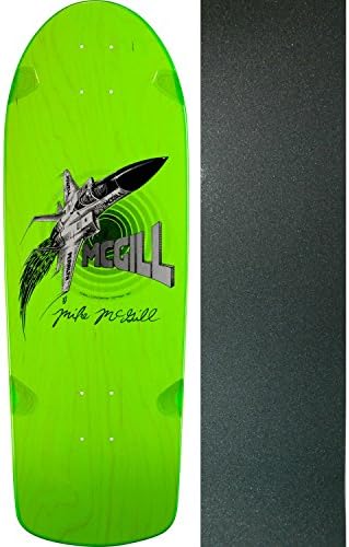 BONES BRIGADE Skateboard Deck MCGILL JET FIGHTER GREEN 10.28" x 30.25" with GRIPTAPE