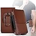 Price comparison product image I-Sonite (Brown) Premium Vertical Faux Leather Belt Holster Pouch Cover Case With Magnetic Closure For Samsung Galaxy S7 Active [XXL ]