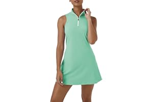 CUGOAO Robe de tennis pour femme, robe de tennis de golf avec short intégré et poches pour entraînement sans manches