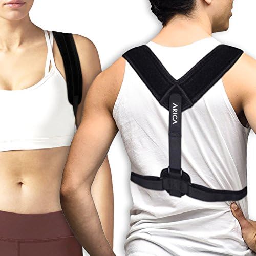 Back Posture Corrector for Men and Women Adjustable Straps Arica | Correction Support Upper for Shoulder Clavicle Brace | Breathable Ideal for Chair | Comfortable Easy to Wear | Neoprene Washable