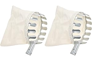 Cutefly Raccogli Frutta, 2 Strumenti per la Raccolta di Mele, con Borsa in Cotone Lavabile, Manico in Acciaio Inox, Pratica Sicurezza, Portatile, per Esterni, frutteto, Fattoria, Vari Frutti