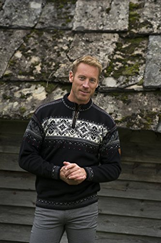 Dale of Norway - Jersey para Hombre Blyfjell, Color Azul Marino/Azul China/Blanco Roto/Cobre, Talla S, 91291-C - Dale of Norway