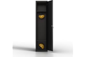 TwinThink Taquillas Vestuario. Taquillas Metalicas de 1 Puerta Taquilla Metalica con Llave Taquillas Vestuario 1 Puerta Taquillas Vestuario Metalicas (Negro)