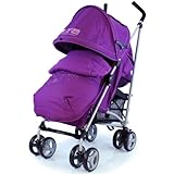 Zeta Vooom Stroller Complete with Foot Muff and Raincover (Plum Hearts and Stars)