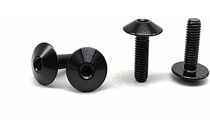 RISON-TITANIUM RISON Lot de 5 boulons à tête bombée en titane pour parapluie M5 x 12 mm Noir