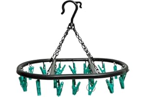 BozexPro Clothes Dryer Rack, Oval Sock Dryer Pegs, Sock Dryer For Washing Line, Green and Black Colour