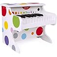Janod - Il Mio Primo Pianoforte Elettronico Coriandoli (Legno), Strumento Musicale per Bambini, Giocattolo Di Imitazione e Ri