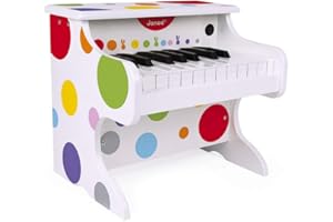 Janod - My First Confetti Wooden Electronic Piano - Pretend Play and Musical Awakening Toy - from 3 Years Old, J07618