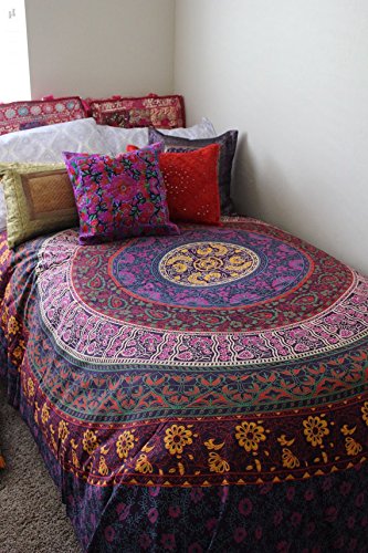 urbancharm-hippietapestry, Hippie Mandala Bohemian Wandteppiche, Indian Decor Wohnheim, Psychedelic Gobelin Aufhängen Ethnic Dekorative