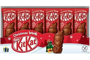 SOOLAR KitKat Santa Milk Chocolate Bar 29g (Pack of 30)- Christmas Stocking Filler Tree Decoration- Kids and Adults Gifts- Chocolate Gift- Bulk Chocolate