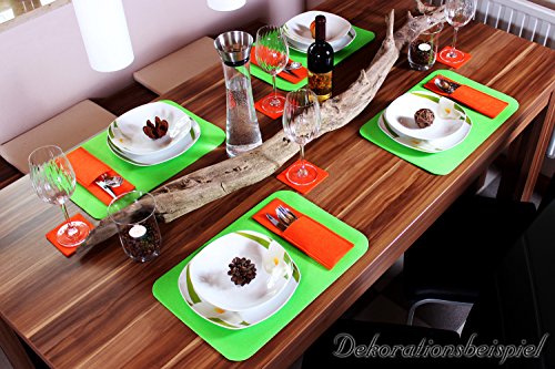 10er Set Glasuntersetzer aus Filz in graumeliert (und weitere Farben wählbar), Edel und elegant, 10cm quadratisch - 5