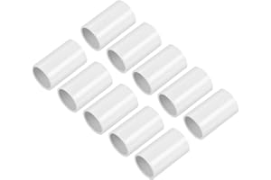 sourcing map Acoplador Recto de Tubo de PVC de 25 mm para Terminación de Manguera de Conducto Eléctrico - Paquete de 10