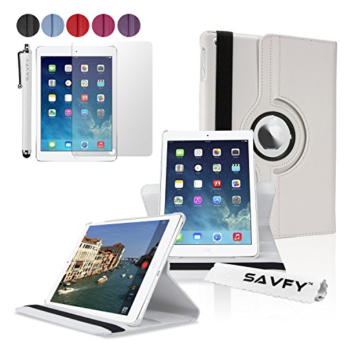 SAVFY iPad Air 2 Hülle Case Schutzhülle 360 Grad Rotation Flip Cover inkl. Displayschutzfolie, Eingabestift für iPad Air 2 iPad 6