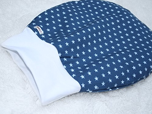 Schlafsack Strampelsack Pucksack LILAKIND Frühling/Sommer Sterne Petrol Weiß - 2