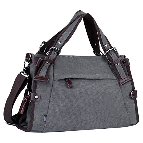 Coofit Damen Canvas Umhängetasche Messenger Bag Handtasche Hobo - 5