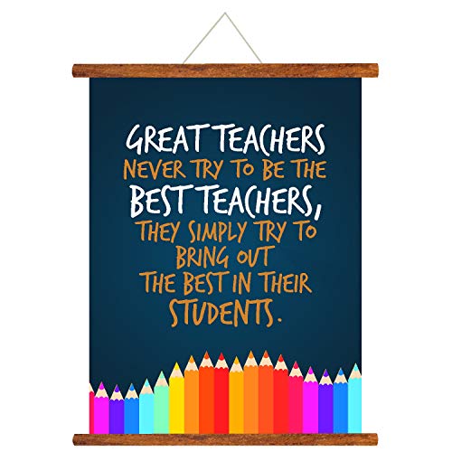 YaYa Cafe Teachers Day Gifts Greatest Teacher Wall Hanging Scroll Greeting Card - 18x24 inches