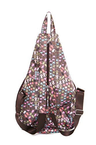 'Twit Twoo Owl', 'Spring' or Funky '70's Girl' Backpack / Rucksack. Lightweight, Foldable Into It's Own Pouch. The Very Lovely Bag Co. (Spring)