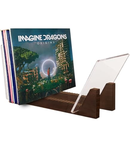 Supporto Per Vinili In Legno BS-VOG - Organizer Per 50 Dischi, Con Scanalature Antiscivolo, Design Elegante - Foto 9