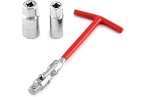 HOROLAS Holoras Spark Plug Socket Wrench Set, T-Handle Spark Plug Socket Removal Wrench Tool 16mm 21mm (Red)