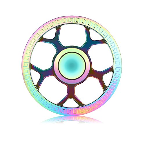 yocktec zappeln Spinner Tri zappeln Spinner mit High Speed Kugellager Stress Reducer Kombination Spielzeug für hinzufügen, ADHD, Angst, Kinder und Erwachsene Geschenk. Circle-Multicolor - 7