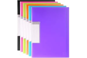H+S Porte Vue A4 pour Documents - 6pcs x Lot Protege Document - Protège Documents Multicolores & 30 Pochettes Amovibles - Classeur avec Pochette Transparente - Lutin Porte Vues