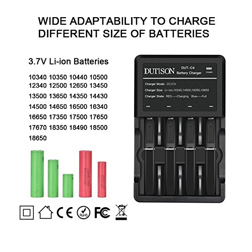 Compara Precios Para DUTISON 4 Ranuras Cargador de Batería de Litio
para 18650 18350 16340 14500 14650 13500 10350 Universal 3.7V
Intelligent Litio Battery Charger (4 Slots) Revisión