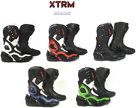 Motorbike Motorcycle Boots XTRM BLADE Touring Sports On Track Boots Heavy Duty Tread Design Armoured Boots All New Colours (BLUE, UK 12 / EU 46)