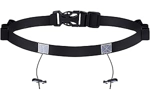 tiyiyok Cinturón para Número de Competición, Porta Dorsal Running, Cinturón de Running con Clip para Dorsales para Triatlones, Maratones, Running, Ciclismo, Soporte para Dorsales Negro