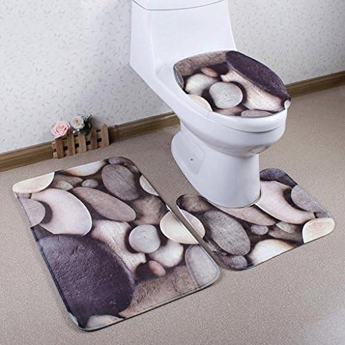 QZz Bath 3 Sets Of Carpet Toilet Three-piece Toilet Three-piece Mats Waterproof Non-slip ( Color : B )