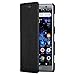 Produktbild CASEZA Sony Xperia XZ2 Compact Flip Case Schwarz Oslo Ultra Schlanke PU Leder Hülle Ledertasche Lederhülle für Das Original Sony Xperia XZ2 Compact - Edles Kunstleder Cover mit Magnetverschluss
