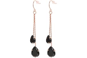 Vissen Zirconium Boucles d'oreilles Femme pendante plaqué or strass crochet boucle oreille chaine d'oreille chaîne cadeau bijoux