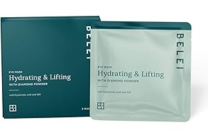 Marchio Amazon - Belei - Maschera idratante e effetto lifting per contorno occhi in idrogel, anti-gocciolamento, con polvere di diamanti neri, confezione da 5