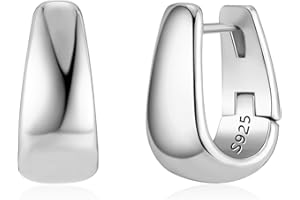 ALEXCRAFT Hoop Earrings for Women, Gold Silver Small Chunky Hoop Earrings Hypoallergenic Small Thick Huggie Hoops Geometric Earring Minimalist Chunky Hoops for Women Girls