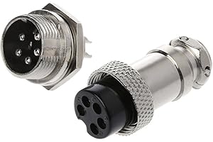 Dabixx Spina per Aviazione Connettore Maschio e Femmina per Pannello in Metallo 16mm 2/3/4/5/6/8/9 Pin GX16-5 Pin